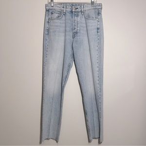 Rag & Bone Maya High-Rise Slim Light Wash Raw Hem Jeans